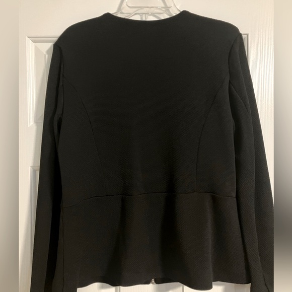 Christopher and Banks black lightweight knit jacket with zipper. Large. - Picture 2 of 5